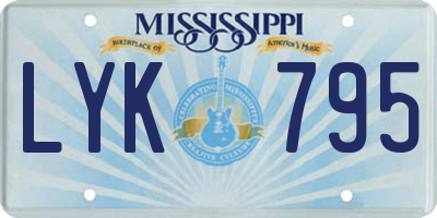 MS license plate LYK795