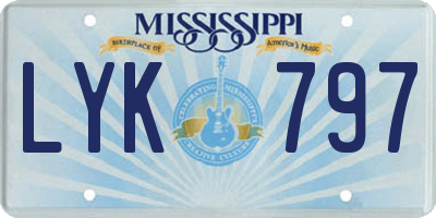 MS license plate LYK797