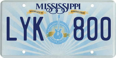 MS license plate LYK800