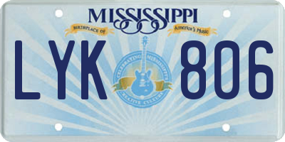 MS license plate LYK806