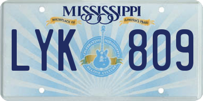 MS license plate LYK809