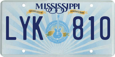 MS license plate LYK810
