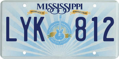 MS license plate LYK812