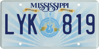 MS license plate LYK819