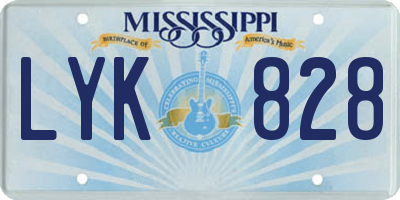MS license plate LYK828