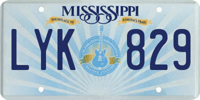 MS license plate LYK829