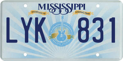 MS license plate LYK831