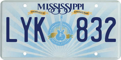 MS license plate LYK832