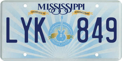 MS license plate LYK849