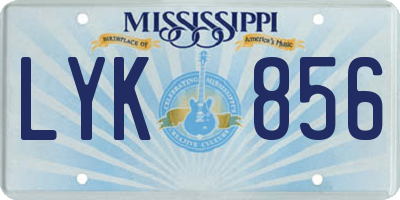 MS license plate LYK856