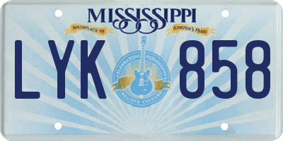 MS license plate LYK858