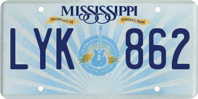 MS license plate LYK862