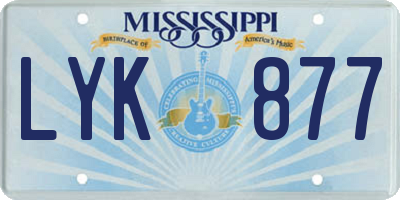 MS license plate LYK877