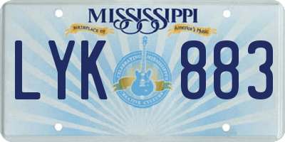 MS license plate LYK883