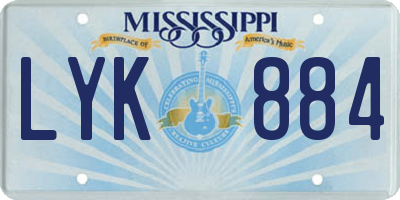MS license plate LYK884