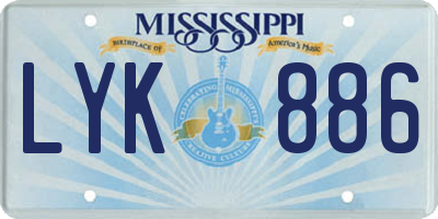 MS license plate LYK886
