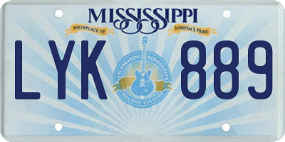 MS license plate LYK889