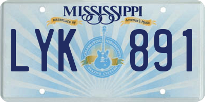 MS license plate LYK891