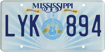 MS license plate LYK894