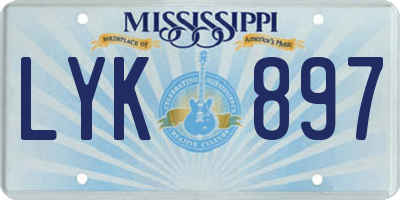 MS license plate LYK897