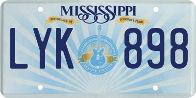 MS license plate LYK898