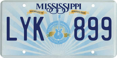 MS license plate LYK899