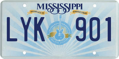 MS license plate LYK901