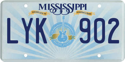 MS license plate LYK902