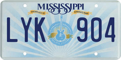 MS license plate LYK904
