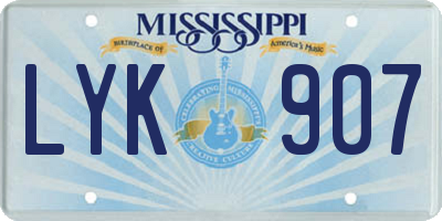 MS license plate LYK907