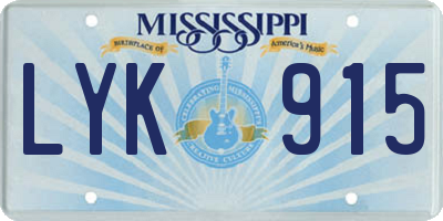 MS license plate LYK915