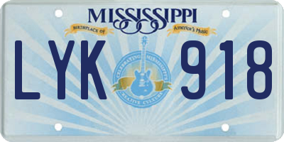 MS license plate LYK918