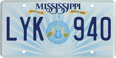 MS license plate LYK940