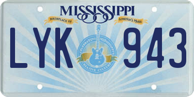 MS license plate LYK943