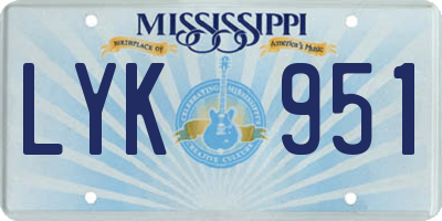 MS license plate LYK951
