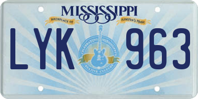 MS license plate LYK963