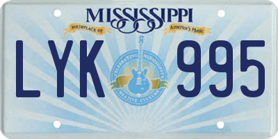 MS license plate LYK995