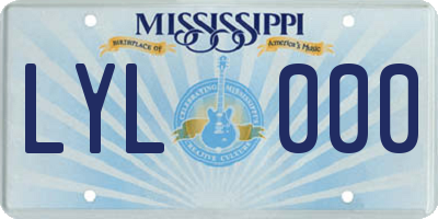 MS license plate LYL000