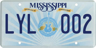 MS license plate LYL002