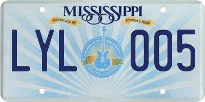 MS license plate LYL005