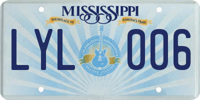 MS license plate LYL006