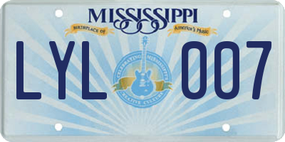 MS license plate LYL007