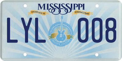 MS license plate LYL008