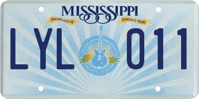 MS license plate LYL011
