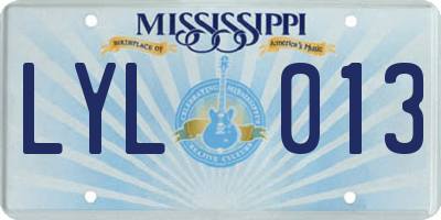 MS license plate LYL013