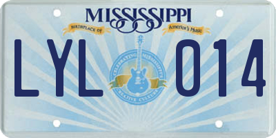 MS license plate LYL014