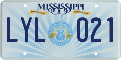 MS license plate LYL021