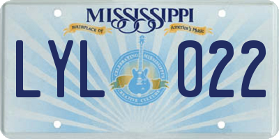 MS license plate LYL022
