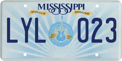 MS license plate LYL023