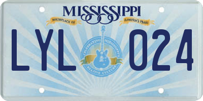 MS license plate LYL024